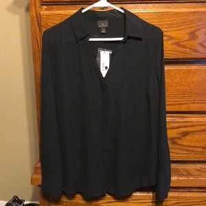 Black, dressy, long sleeve button up